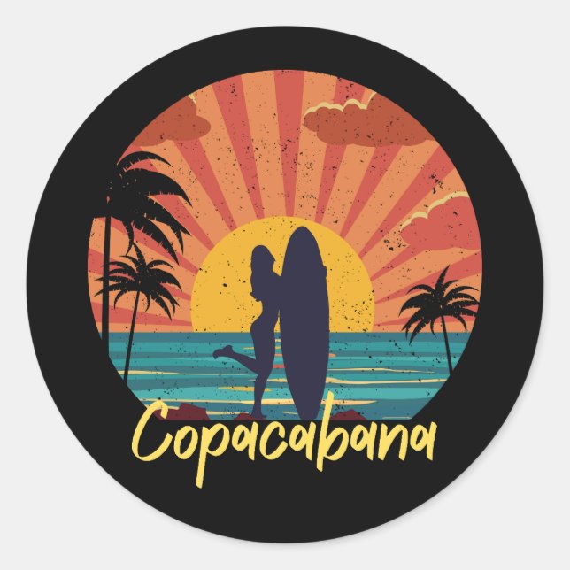 Copacabana Beach Classic Round Sticker (Front)