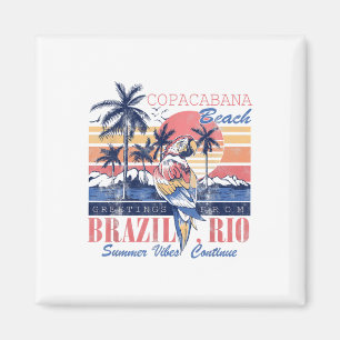Copacabana Beach Greetings Brazil Rio Summer Vibes Magnet