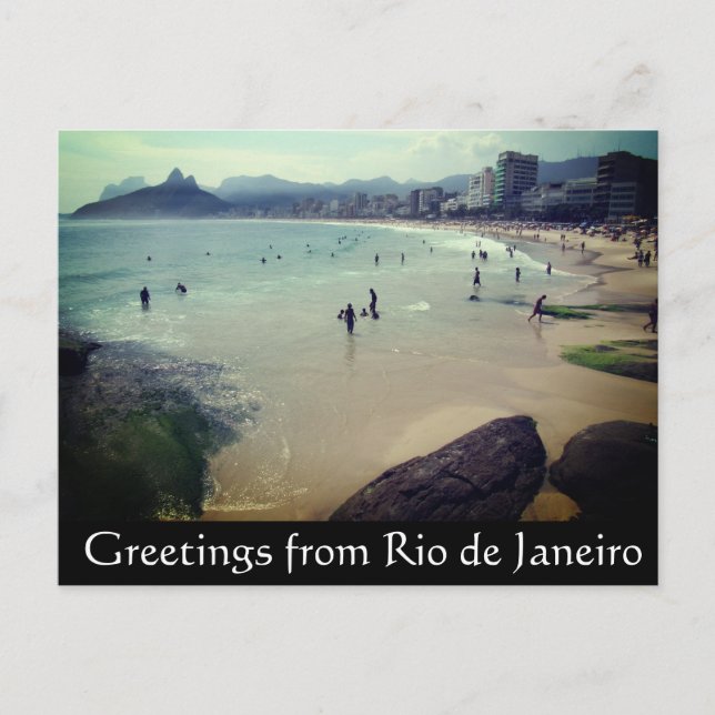 copacabana beach greetings postcard (Front)
