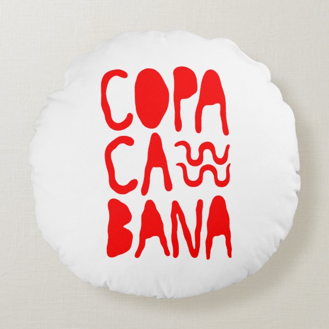 Copacabana Beach Round Pillow (Front)