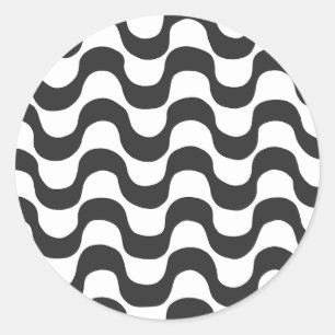 Copacabana Black and white Classic Round Sticker