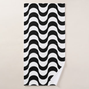 Copacabana pattern Black & White Bath Towel