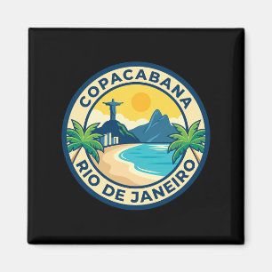 Copacabana Rio de Janeiro Brazil Retro Beach Magnet