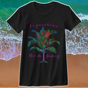 Copacabana Rio de Janeiro Wild Tropical Palm Tree T-Shirt