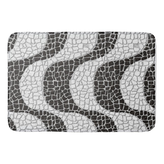 Copacabana Sidewalk Brazilian pattern Bath Mat (Front)