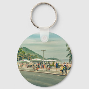 Copacabana Sidewalk Rio de Janeiro Brazil Keychain