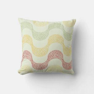 Copacabana Sidewalk Wave Pattern Throw Pillow