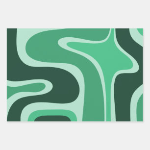 Copacetic Retro Abstract Pattern in Green Wrapping Paper Sheet