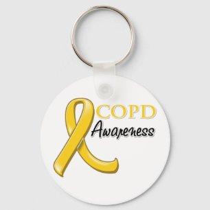 COPD Awareness Ribbon (gold ribbon) Keychain