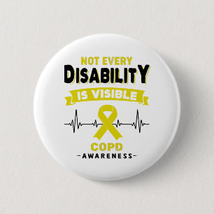 COPD Awareness Ribbon Support Gifts 2 Inch Round Button