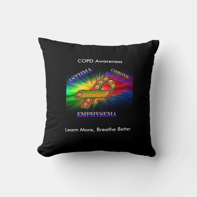 COPD AWARENESS THROW PILLOW (Front)