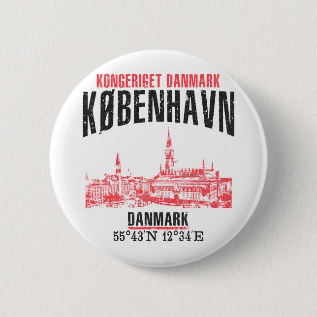Copenhagen 2 Inch Round Button (Front)
