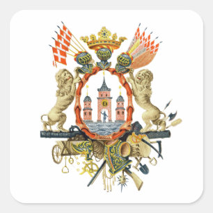 Copenhagen Coat of Arms Square Sticker