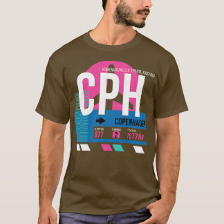 Copenhagen CPH Airport Code Baggage Tag T-Shirt