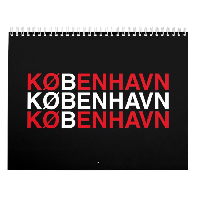COPENHAGEN Danish Flag Calendar (Cover)