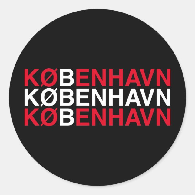 COPENHAGEN Danish Flag Classic Round Sticker (Front)