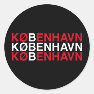COPENHAGEN Danish Flag Classic Round Sticker