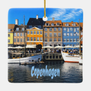 Copenhagen Denmark Capital Canal Homes Nyhavn Ceramic Ornament