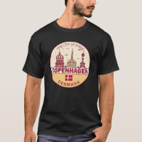 Copenhagen Denmark City Skyline Emblem