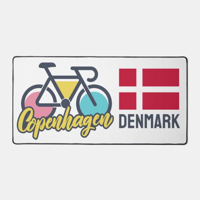 Copenhagen Denmark Cycling Desk Mat (Front)