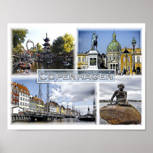 Copenhagen - Denmark - Mosaic - Poster