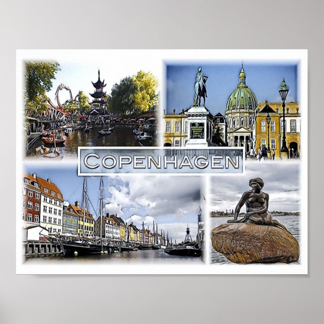 Copenhagen - Denmark - Mosaic - Poster (Front)