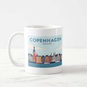 Copenhagen Denmark Nyhavn Waterfront Pastel Travel Coffee Mug