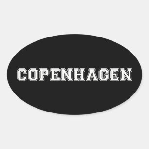 Copenhagen Denmark Oval Sticker