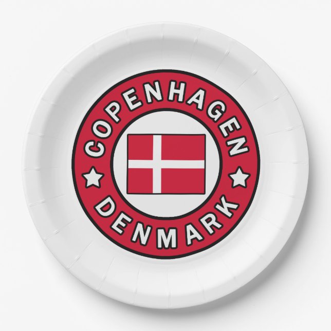 Copenhagen Denmark Paper Plate (Front)