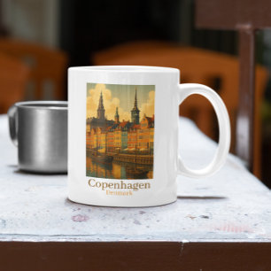 Copenhagen Denmark Retro Travel Coffee Mug