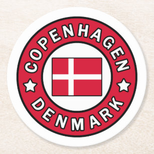 Copenhagen Denmark Round Paper Coaster