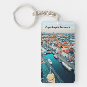 Copenhagen, Denmark scenic photograph Keychain