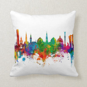 Copenhagen Denmark Skyline Throw Pillow