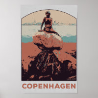 Copenhagen Denmark, The Little Mermaid statue Post