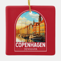 Copenhagen Denmark Travel Art Vintage