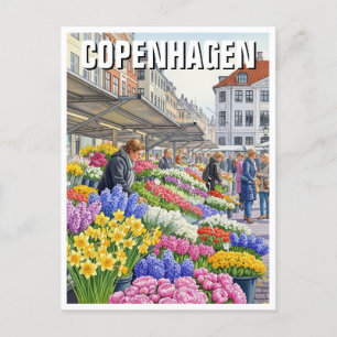 Copenhagen Denmark Travel Postcard