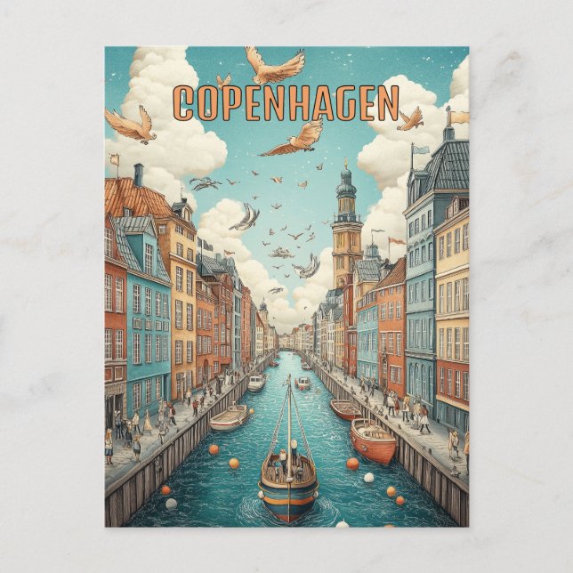 Copenhagen Denmark Travel Postcard (Front)