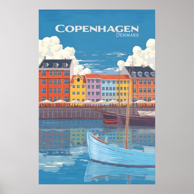 Copenhagen Denmark Travel Poster (Front)