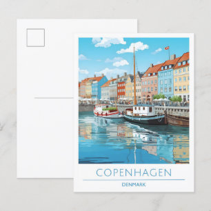 Copenhagen Denmark Vintage Travel  Postcard