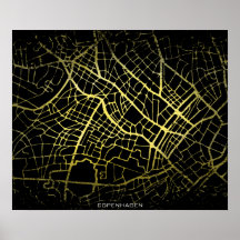 Copenhagen Gold Style Art Map