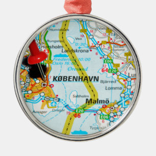 Copenhagen, København in Denmark Metal Ornament