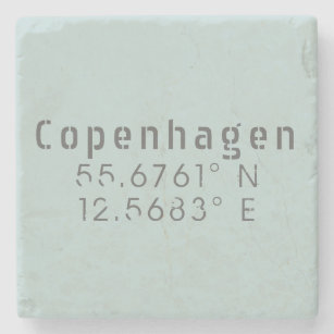 Copenhagen Latitude Longitude Stone Coaster