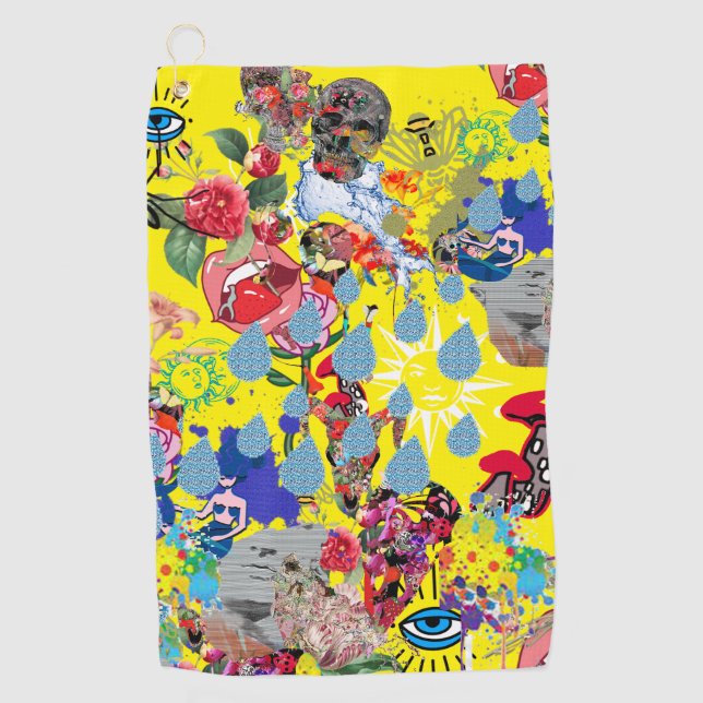 Copenhagen Mashup golf towel in yellow (Front)