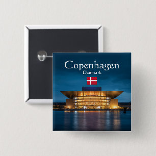 Copenhagen Opera House 2 Inch Square Button