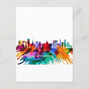 Copenhagen Skyline Holiday Postcard
