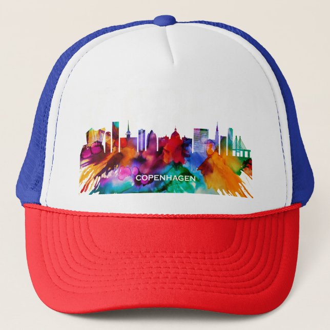Copenhagen Skyline Trucker Hat (Front)