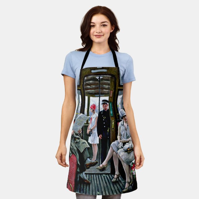 Copenhagen Tram, famous painting, Apron (Worn)