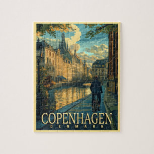 Copenhagen Vintage Travel  Jigsaw Puzzle