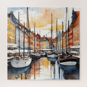 Copenhagen watercolor jigsaw puzzle