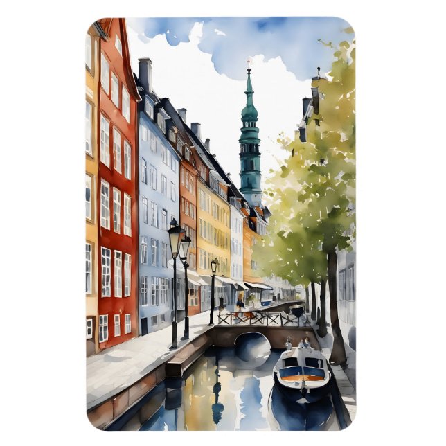 Copenhagen watercolor magnet (Vertical)